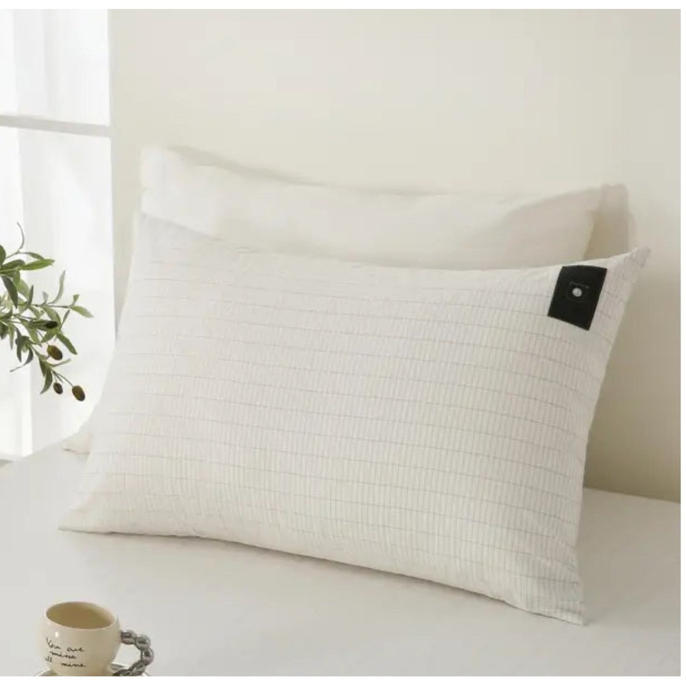 LiveGrounded Grounding Earthing Pillow Case White 95% Cotton 5%‎ Silver STANDARD